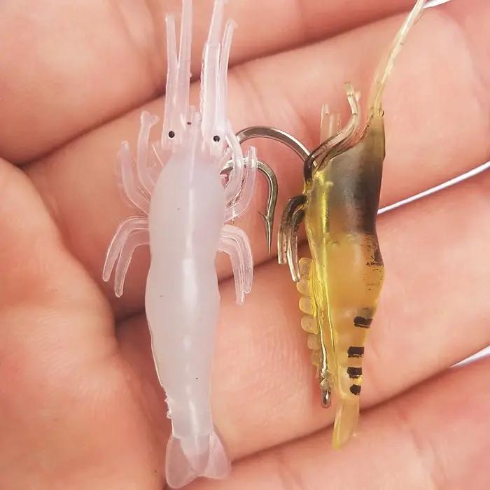 10 pièces Isca artificiel doux crevette leurre ver pour appât de pêche 1.3g/5 cm crochet pointu mani