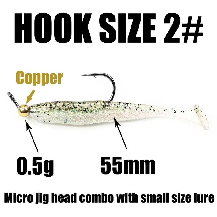 B & U 10 pièces Mini Micro Jig tête crochet Rockfish tête exposée crochet barbelé truite doux ver le
