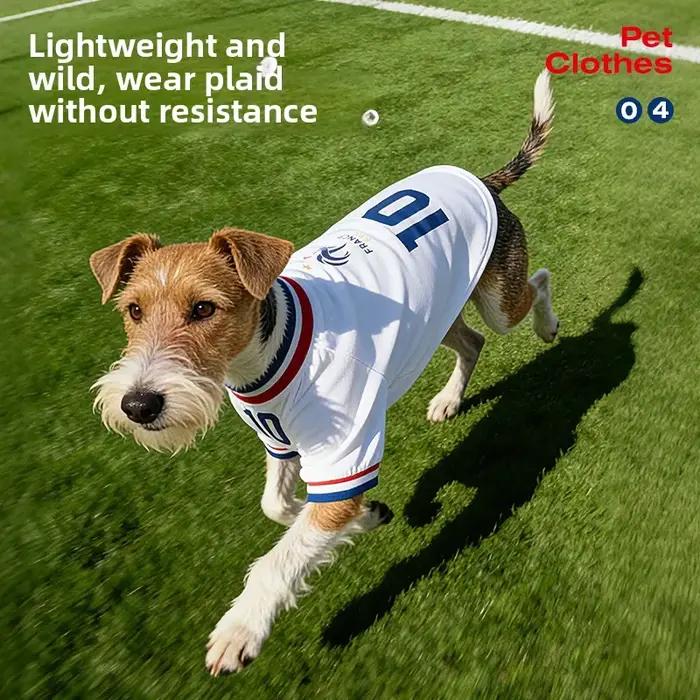 Vêtements pour animaux de compagnie de l'équipe de football française, t-shirt respirant pour chiens, vêtements décontractés pour chiots, pour l'entraînement en plein air, la promenade, accessoires po