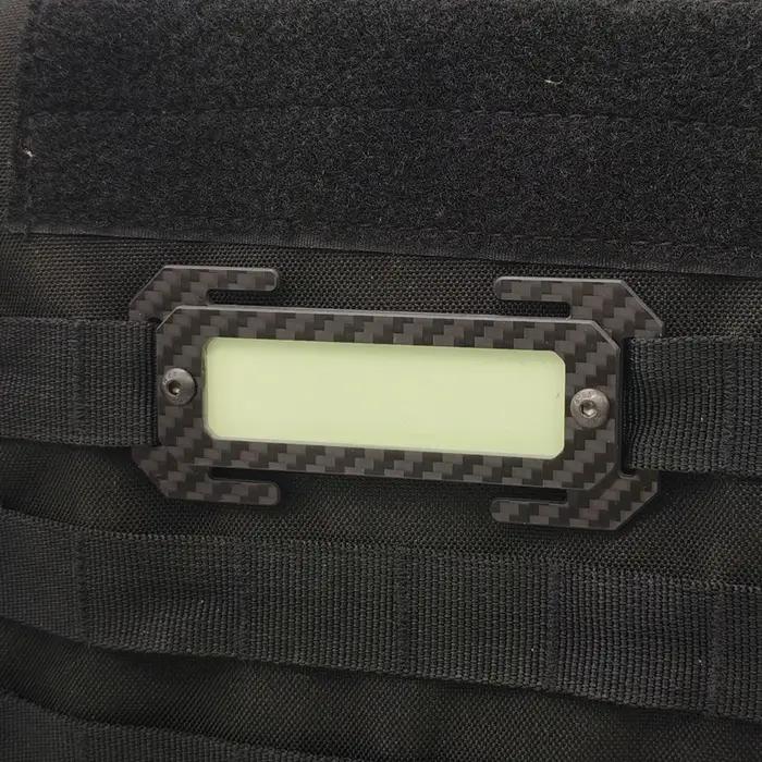 Patch tactique lumineux groupe sanguin fibre carbone MOLLE pour sac à dos chasse nocturne