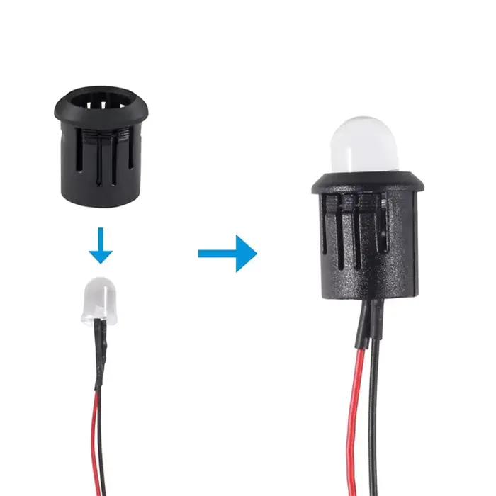 Bases de lampe en plastique noir, 3mm/5mm/8mm/10mm, support de Diode LED, Clip noir, montage de pris