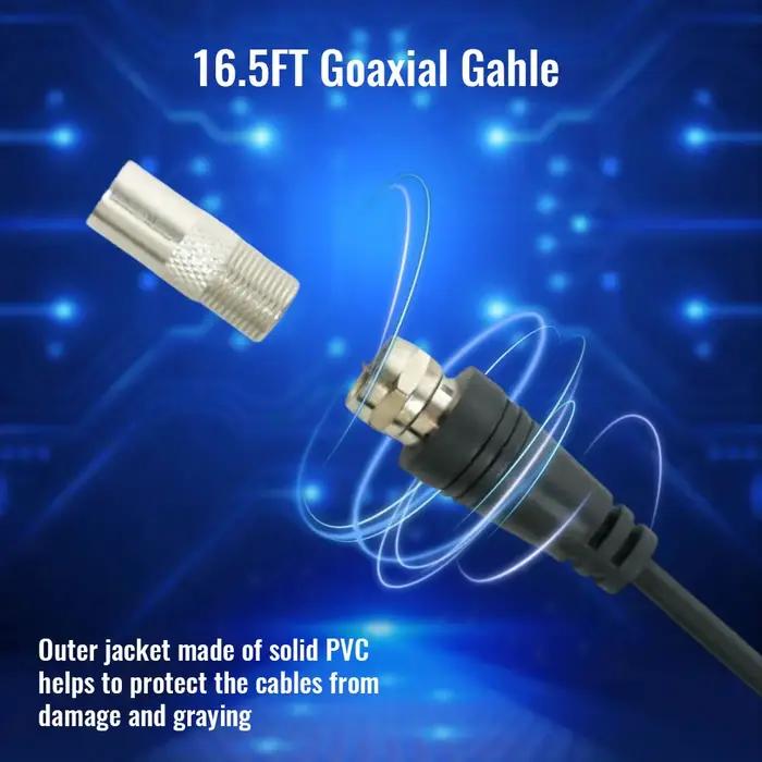 Antenne TV intérieure pour tous les téléviseurs intelligents pour longue portée et numérique HD avec amplificateur de signal pour les canaux locaux prend en charge 4K 1080P