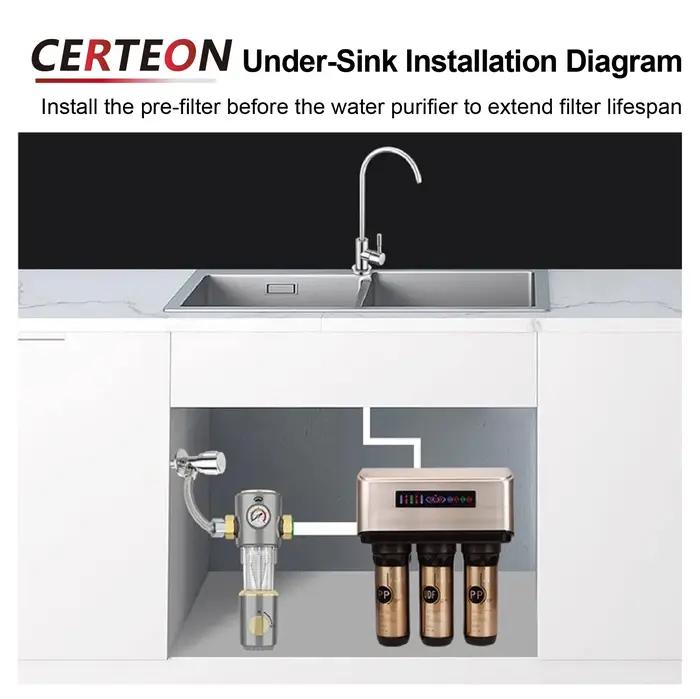 Préfiltre à eau avec rinçage inversé 100 L/min filtrant 40-60 μm pour maison haute performance protection chauffe-eau occasions spéciales