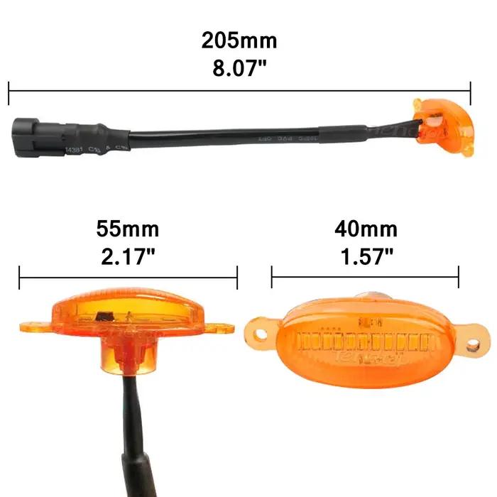 Feux de circulation de calandre avant à LED, lentille fumée, feu de voiture ambre pour KIT Toyota Fo