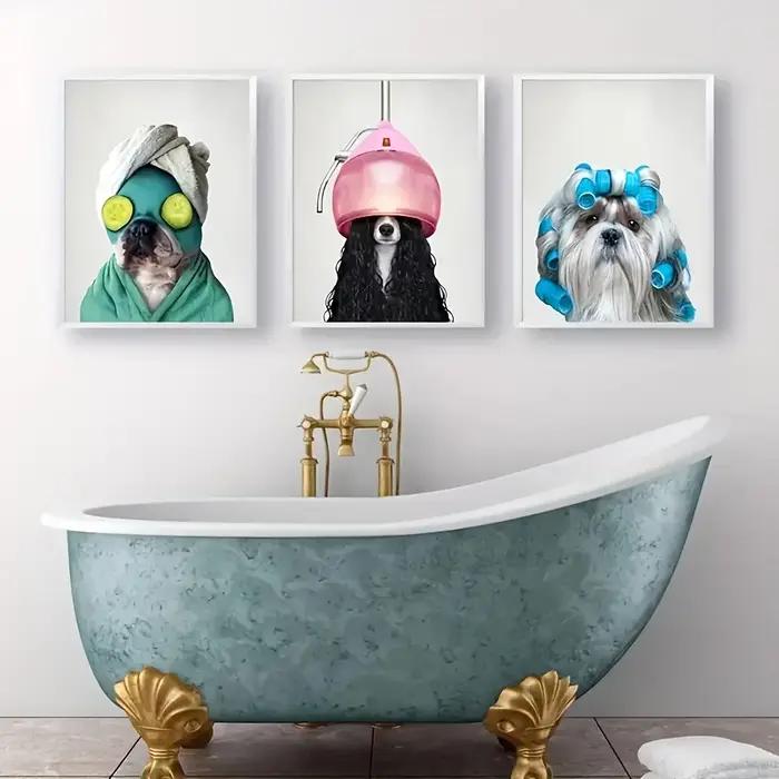 Spa chiens mur Art ensemble de 3