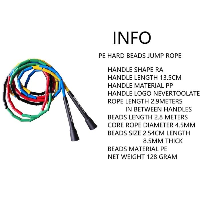 NEVERTOOLATE 128 grammes PE perles dures style libre perlé corde de saut 4.5mm d'épaisseur fil noyau
