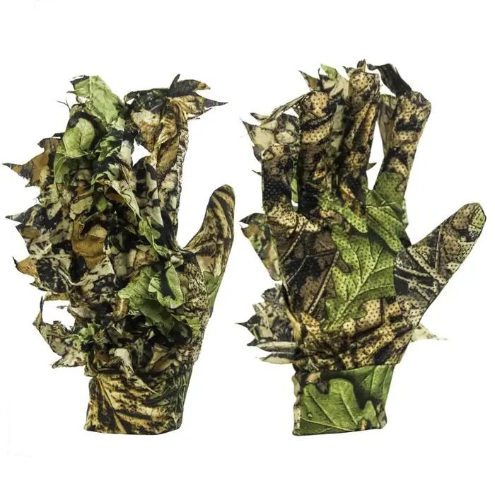Gants camouflage 3D feuilles unisexes - Chasse