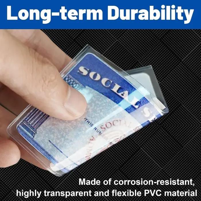 Lot de 6 protège-cartes de sécurité sociale, ultra transparents et durables, 31 mil, étanches, pour SSN/Nouvelle carte Medicare/carte de crédit
