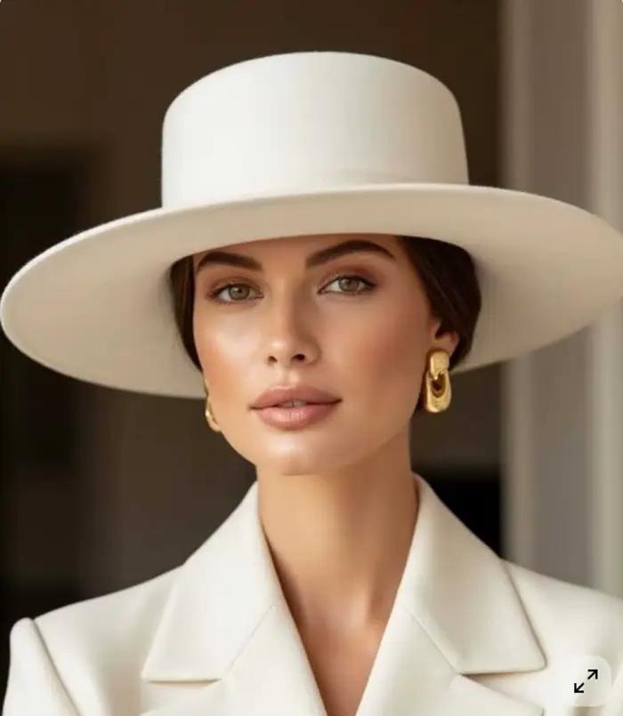 Chapeau en feutre français à dessus plat, chapeaux en feutre d'automne et d'hiver, accessoires de le