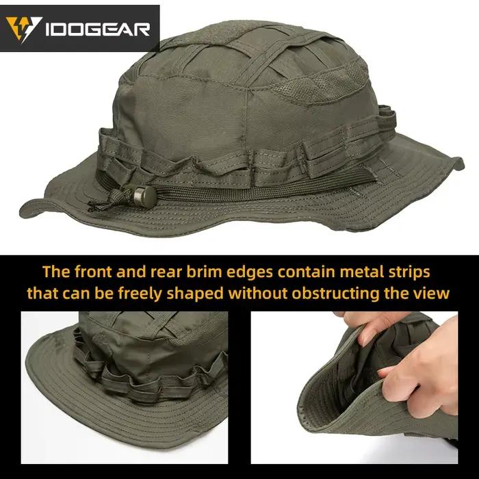 Chapeau tactique IDOGEAR pour chasse et pêche - Brim large ajustable et respirant - Modèle 3623