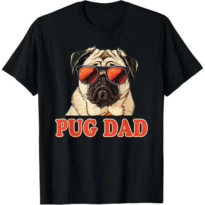Drôle carlin chien papa graphique t-shirts hommes femmes pur coton Humor Streetwear t-shirt à manches courtes unisexe vêtements amples