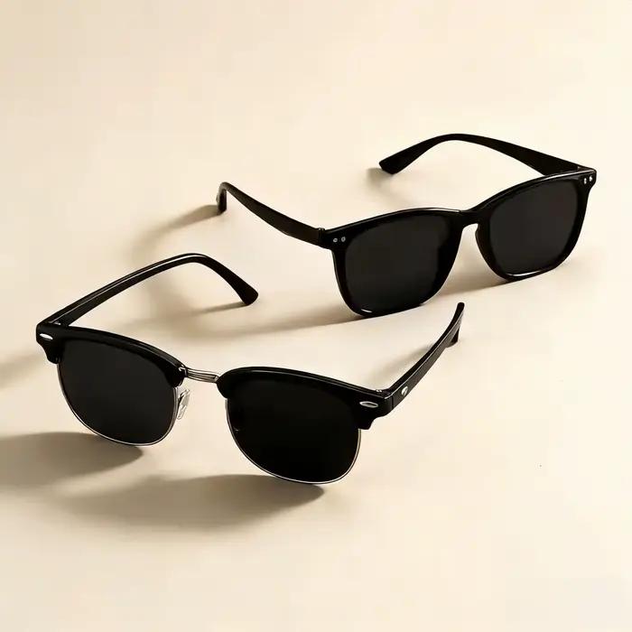 2 paires de lunettes de soleil tendance, style rétro européen et américain, unisexe, classiques, Y2K