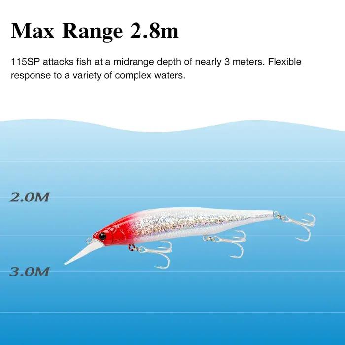 TSURINOYA 115S NYX SinKing Minnow Jerkbait 18.5g 115mm système d'eau salée leurre de pêche professio
