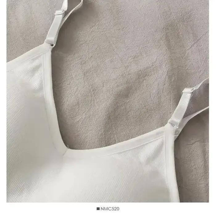 Débardeur Sexy pour femmes, soutien-gorge intégré, couleur unie, haut court, épaules dénudées, Camis
