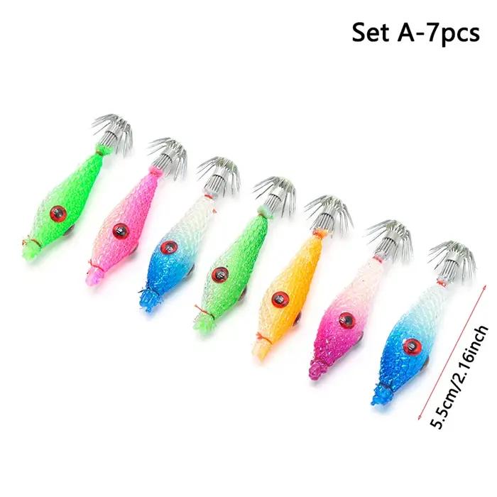 27Styles lumineux coloré flottant calmar gabarit gabarits leurre de pêche artificiel en plastique ca