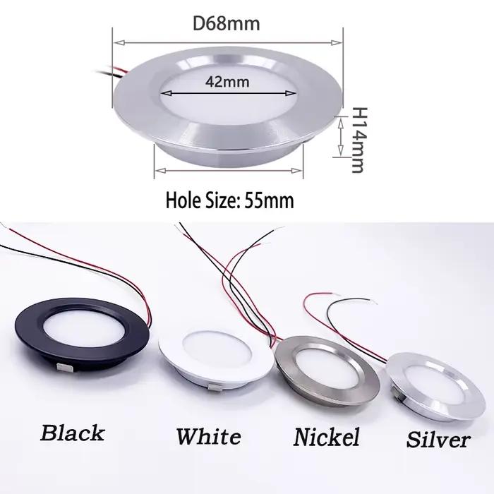 Dimmable 3W 5W 12V 24V LED projecteur Ultra-mince 14mm 2 pouces encastré plafonnier D55mm maison hôtel salon ampoule