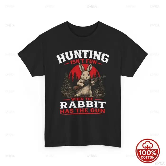 La chasse n'est pas amusante quand le lapin est là - T-shirt unisexe pour le camping, la randonnée,