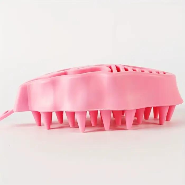 Brosse de toilettage en silicone rose pour chiens et chats grande taille pour le toilettage et le massage des animaux de compagnie