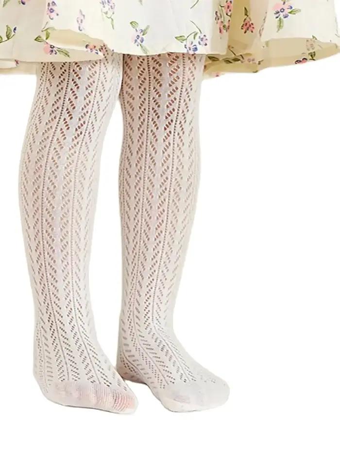 1 paire de bas d'été en maille fine pour enfants, collants Lolita en résille mignons Vintage coréens