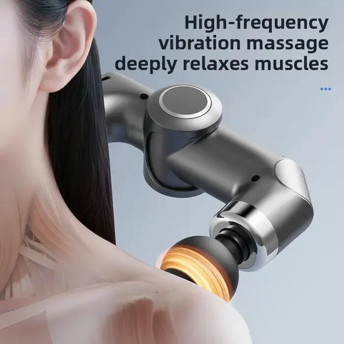 Pistolet de massage électrique sans fil pliable et télescopique, marteau de massage à haute fréquence, relaxation des tissus profonds, masseur musculaire