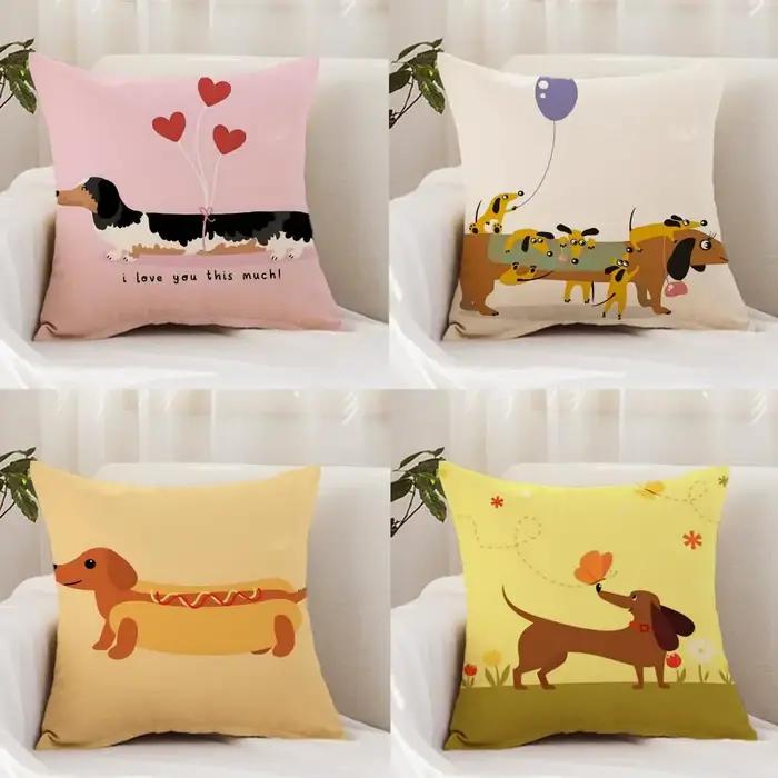 Housse de coussin pour chien D-Dachshund
