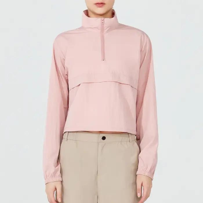 VITALINOVO Veste de sport légère pour femme avec fermeture éclair au quart pour golf
