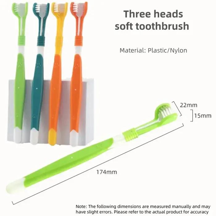 Brosse à dents 3 faces pour animaux de compagnie