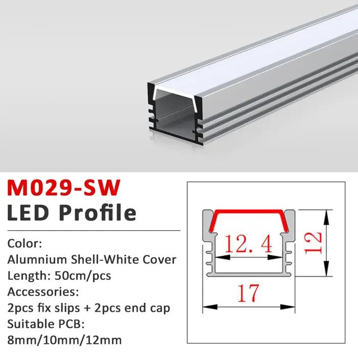 Bande lumineuse LED 50cm profilée en aluminium avec diffuseur noir argenté pour salon élégant à offrir pour femme occasions spéciales