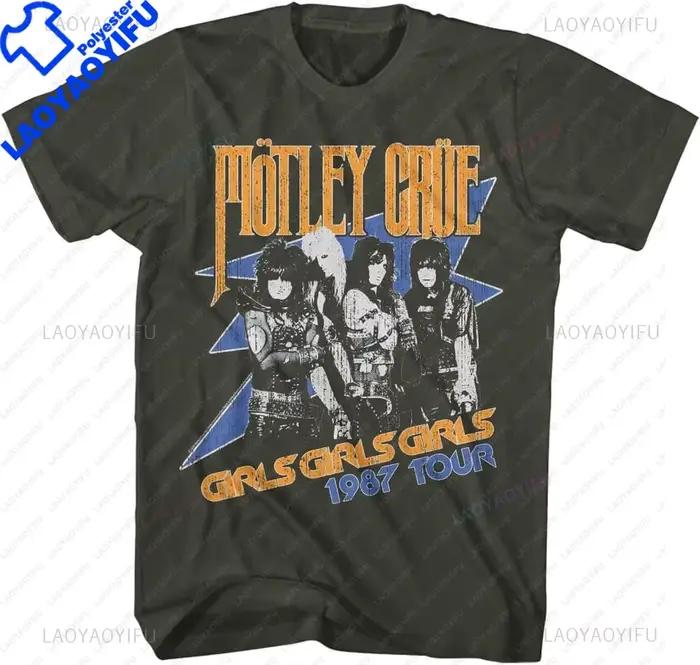 Vente Flash 2025 - Motley-Crue - T-shirt à manches courtes pour homme, style vintage des années 80,