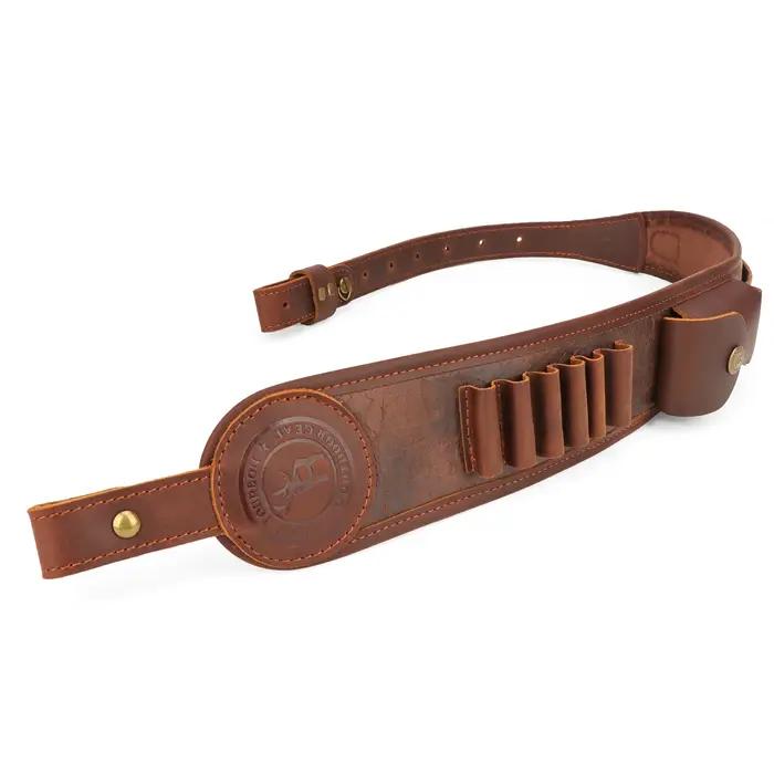Tourbon chasse cuir pistolet bandoulière fusil fronde avec porte-munitions pour calibre.30-30.308.30-06