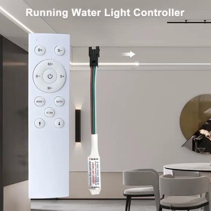 Contrôleur LED d'eau courante avec télécommande RF 12 touches pour bande lumineuse de Pixel de cours