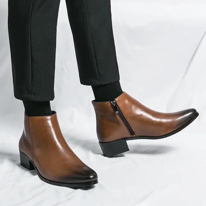 Bottines classiques en cuir noir pour hommes et femmes, style britannique, bout pointu, bottes Chels