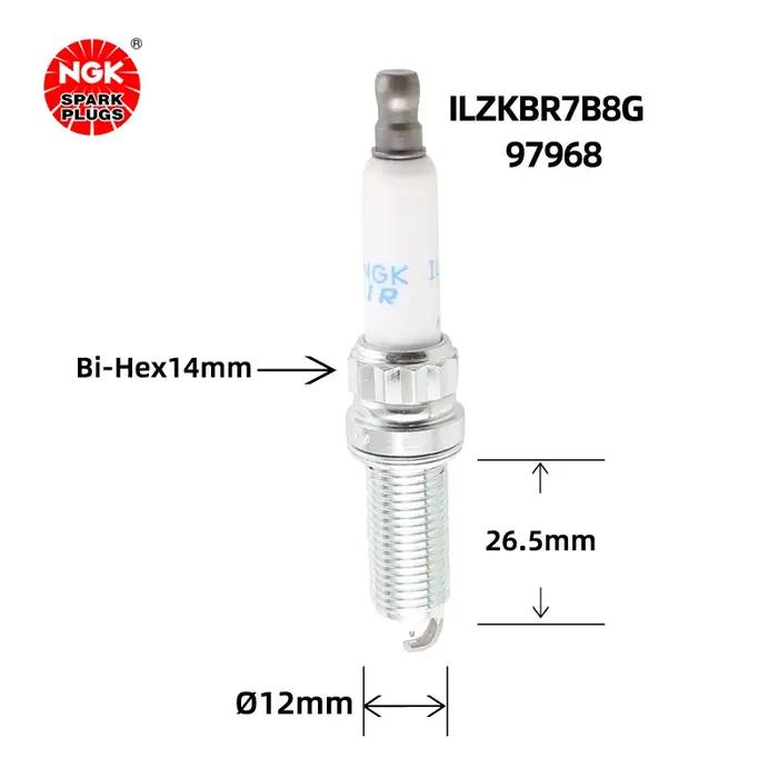 La bougie d'allumage NGK Iridium Platinum ILZKBR7B8G 97968 convient pour 740LIX5X6 Mercedes E350 oe