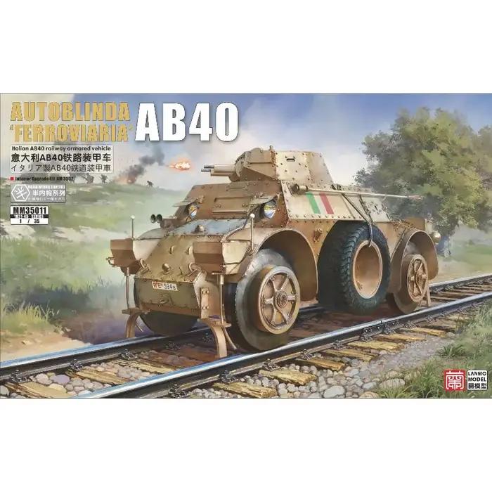 Heavy& Lanmo MM35011 1/35 Kit de modèle de voiture blindée ferroviaire italienne AB40 Ferroviaria