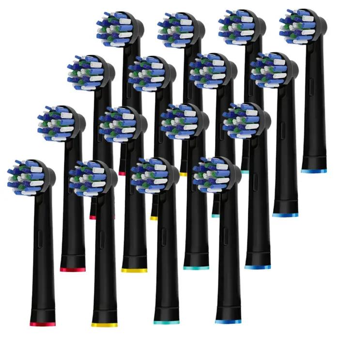 Recharge de têtes de brosse à dents croisées noires, pour Oral B Braun Pro 500/1000/1500/3000/3757/5