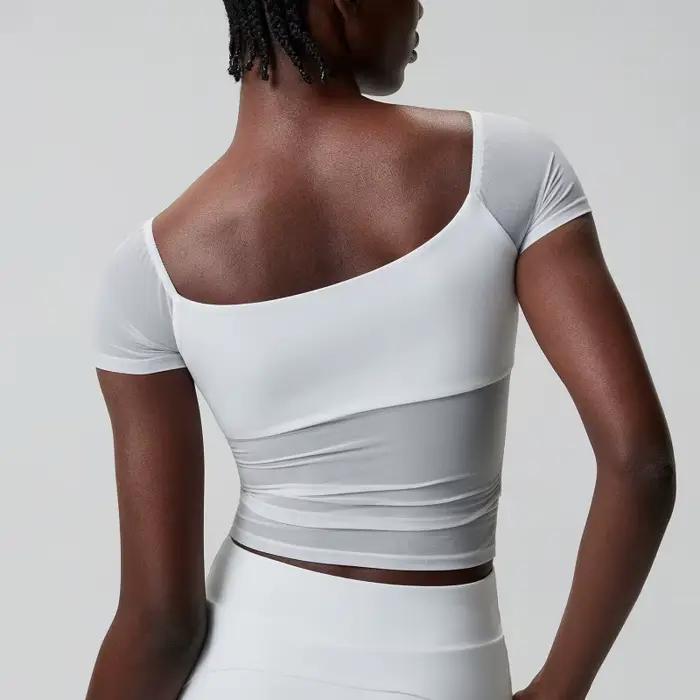 Haut de sport ajusté pour femme en nylon, idéal pour le yoga et la course à pied, offre spéciale pour les occasions importantes