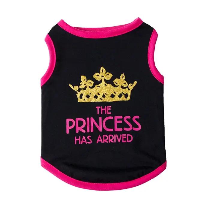 T-shirt Gilet Princesse Couronne pour Chien, Vêtements d'Été en Coton pour Petits Chiens, Chemises p