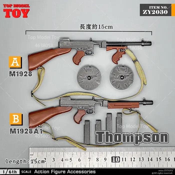 ZYTOYS ZY2030 1/6 M1928 Thompson mitraillette modèle 15 cm arme de soldat jouets en plastique pour 12 ''figurine corps poupées