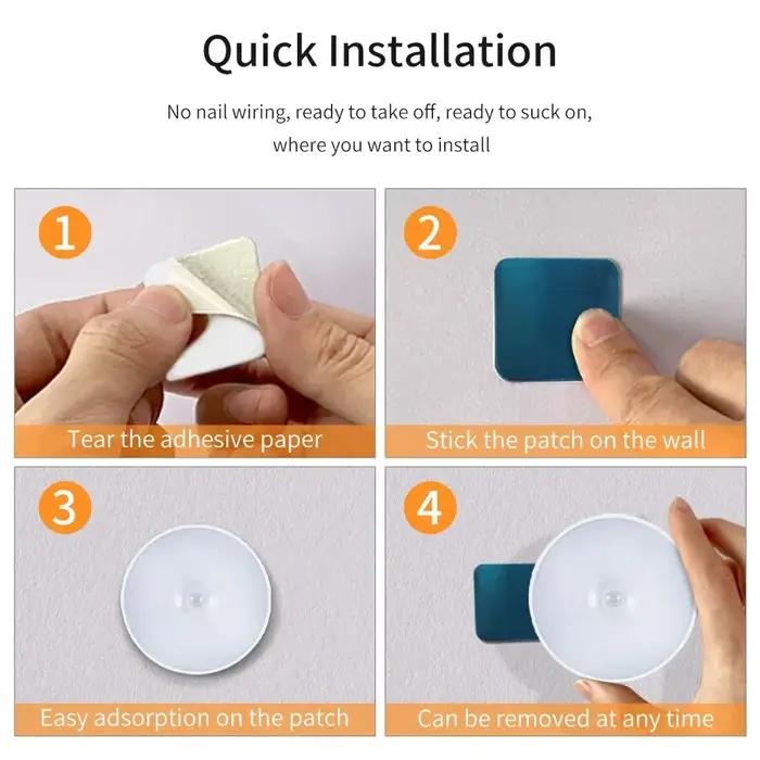 PIR détecteur de mouvement LED veilleuse USB Rechargeable chambre lampe de nuit armoires de cuisine