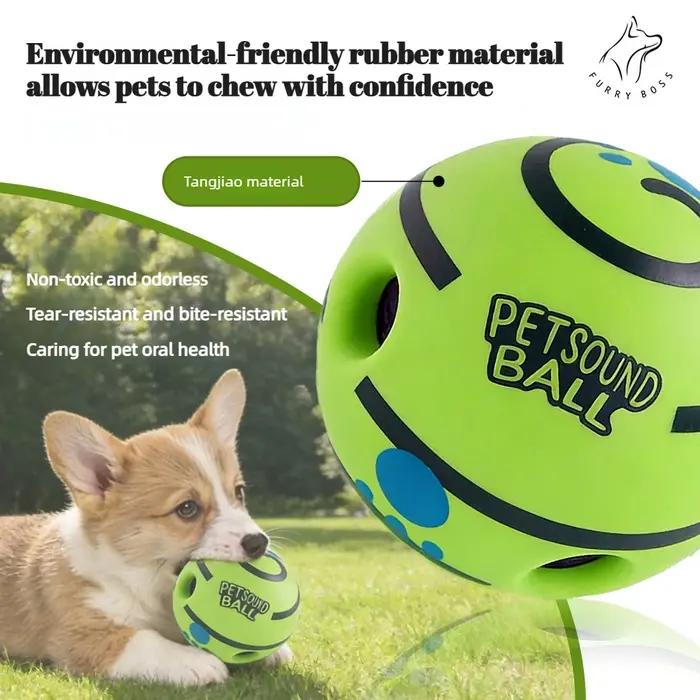 Jouet pour animaux de compagnie, balle à mâcher indestructible, jouet durable pour chien, balle sono