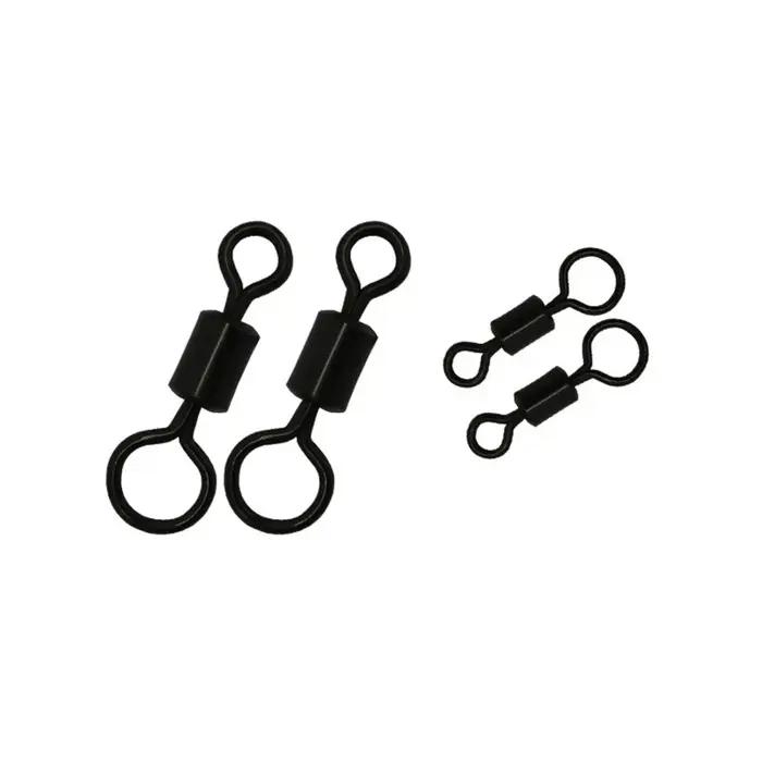 3000 pièces d'accessoires de pêche à la carpe, émerillons extensibles 4 # Émerillon pivotant noir