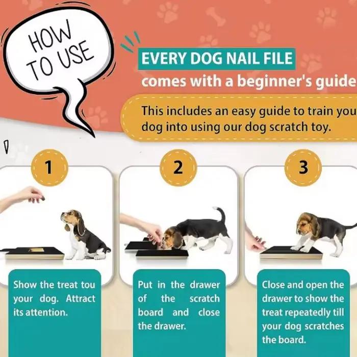 Grattoir en bois pour chiens avec boîte à friandises intégrée coupe-ongles jouet à gratter plateau de ponçage papier de verre occasionnels toilettage et jeu pour chiens
