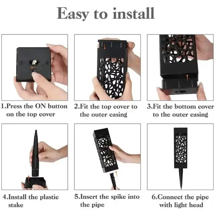 Lampes solaires de pelouse imperméables pour l'extérieur, décoration de jardin, lumière de Projectio