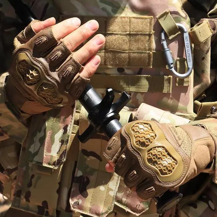 Gants tactiques été demi-doigts antidérapants sport absorption chocs protection chasse légère