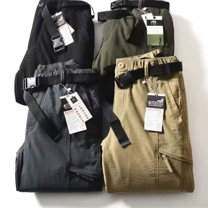 Pantalon cargo polaire hiver homme - Pantalon de randonnée imperméable chaud pour automne-hiver