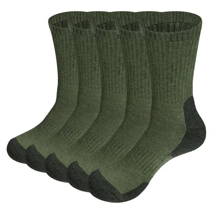 Lot 5 paires chaussettes chasse travail mi-mollet - Technique thermique absorption transpiration
