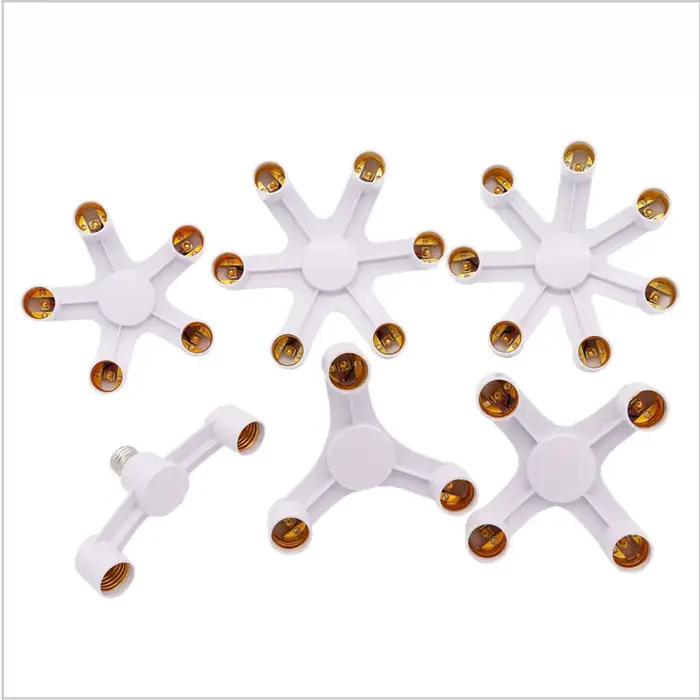 Répartiteur de douille de Base E27 E27 à E27 EU, support de lampe d'ampoule LED 2 en 1/3 en 1/4 en 1