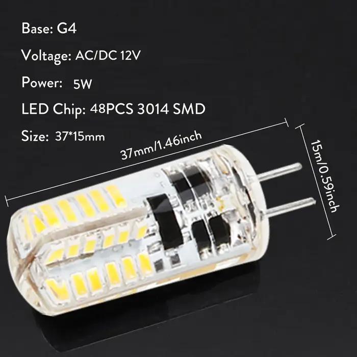 Mini ampoule de maïs G4 LED pour la décoration de lustre à la maison, lampe en silicone, bleu, vert,