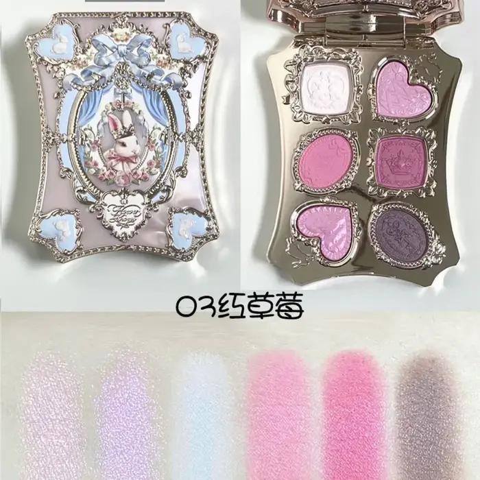 Palette Flower Knows pour femmes, blush, fard à paupières, surligneur et poudre minérale, sept couleurs, résistante à l'eau, durable pour des années, pour toutes les occasions