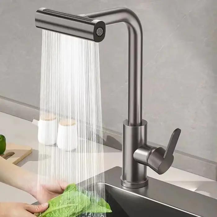 Robinet cuisine inox acier 4 modes pulvérisation mélangeur eau chaude froide ferme roulotte camping-car
